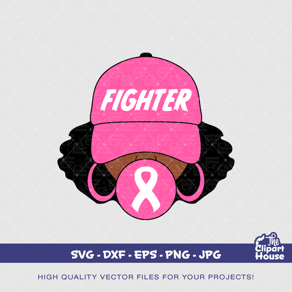 Breast Cancer Fighter Headscarf, cancer research, women svg, we can do it svg, survivor svg, breast cancer awareness, cancer survivor gift