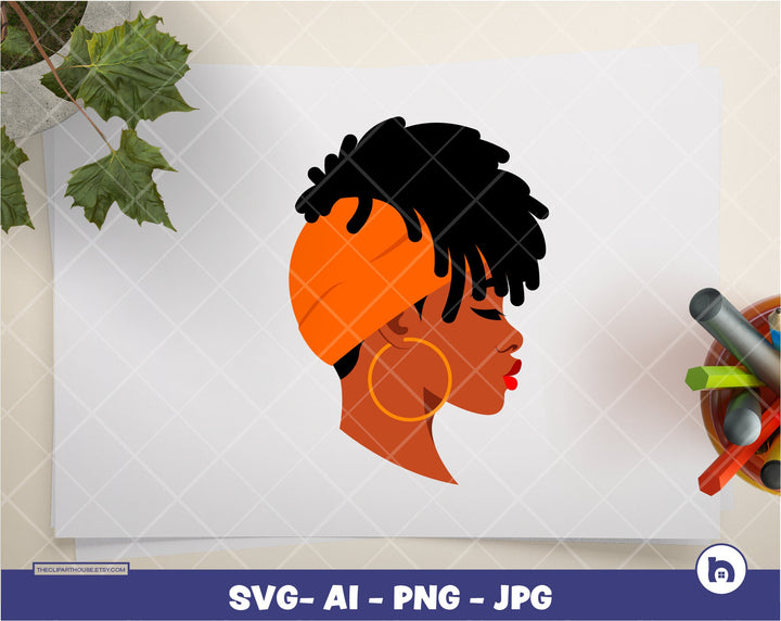 Dreadlocks Woman Side View 3 | Digital PNG - Ai - SVG - JPG | Instant Download | Cricut, svg, african american svg,black woman svg,afro lady - The Clipart House