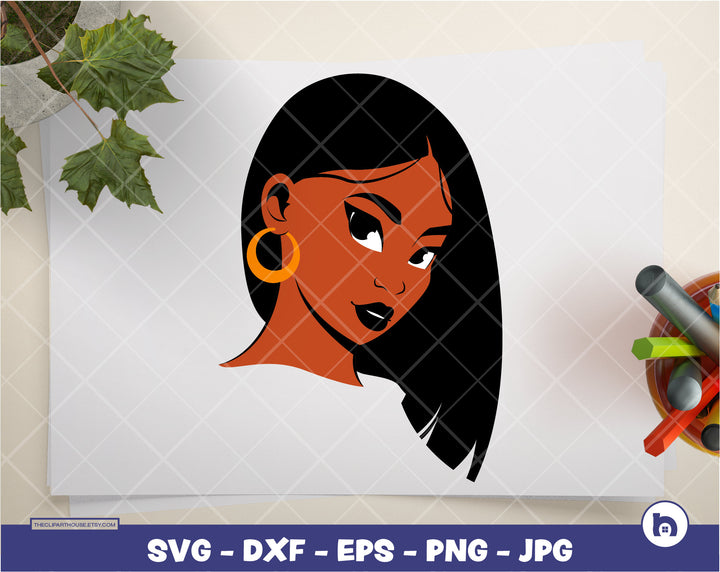 Black Side Angle Woman | Digital PNG - Ai - SVG - JPG | Instant Download | black girl magic, african american svg, black woman svg,afro svg - The Clipart House