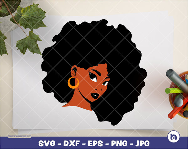 Black Side Angle Woman 2 | Digital SVG - DXF - EPS - png - Jpg | Instant Download | black girl magic, african american svg,black woman svg - The Clipart House