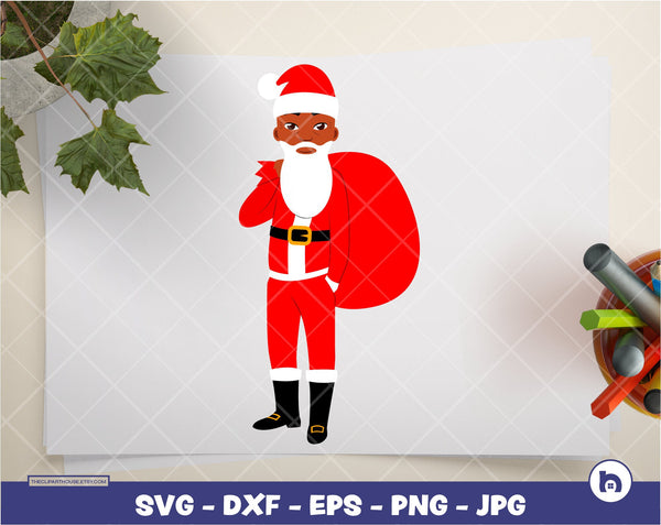 Black Grandad Christmas | Digital SVG - DXF - EPS - png - Jpg | Instant Download | christmas svg, family svg, santa claus svg, elf svg