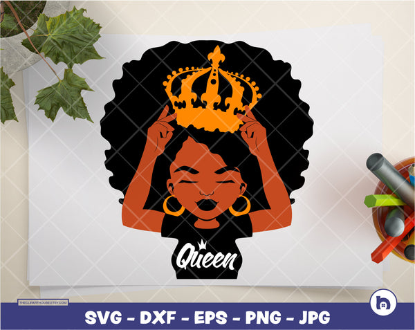 Black Queen 3 | Digital SVG - DXF - EPS - png - Jpg | Instant Download | african american svg,black woman svg,Black Queen svg,black royalty - The Clipart House