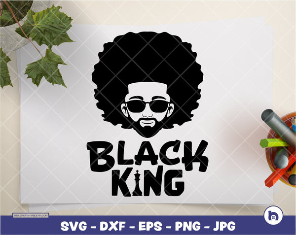 Black King Text Face 2 | Digital SVG - DXF - EPS - png - Jpg | Instant Download | Cricut, svg, printable, african american svg,black man svg