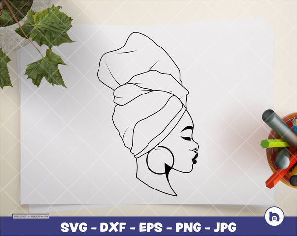 Afro Woman Side View 2 Silhouette | Digital SVG - DXF - EPS - png - Jpg  | Instant Download | Afro svg, african american svg,black woman svg