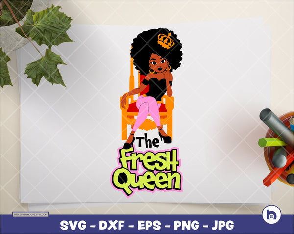 The Fresh Queen Throne | Digital SVG - DXF - EPS - png - Jpg | Instant Download | african american svg,black woman,Black Queen svg,royalty - The Clipart House