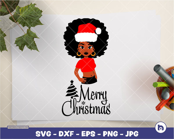 Black Woman Christmas Text | Digital SVG - DXF - EPS - png - Jpg | Instant Download | christmas svg, family svg, santa claus svg, elf svg