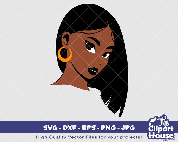 Black Side Angle Woman 3 | Digital PNG - Ai - SVG - JPG | Instant Download | black girl magic, african american svg,black woman svg,afro svg - The Clipart House