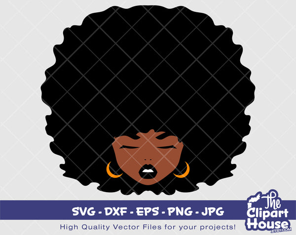 Soulful Afro Woman | Digital SVG - DXF - EPS - png - Jpg | Instant Download | soul svg, african american svg, black woman svg, afro lady svg