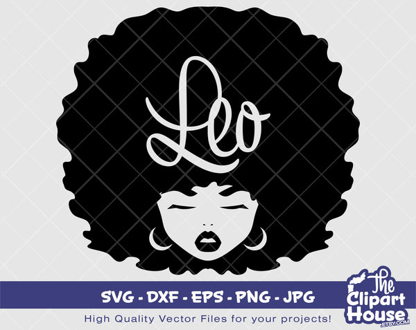 Leo Afro Woman | Digital SVG - DXF - EPS - png - Jpg | Instant Download | zodiac sign, horoscope,astrology, birthdays, stars, Leo