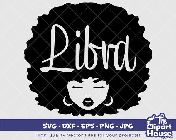 Libra Afro Woman | Digital SVG - DXF - EPS - png - Jpg | Instant Download | zodiac sign, horoscope,astrology, birthdays, stars, Libra