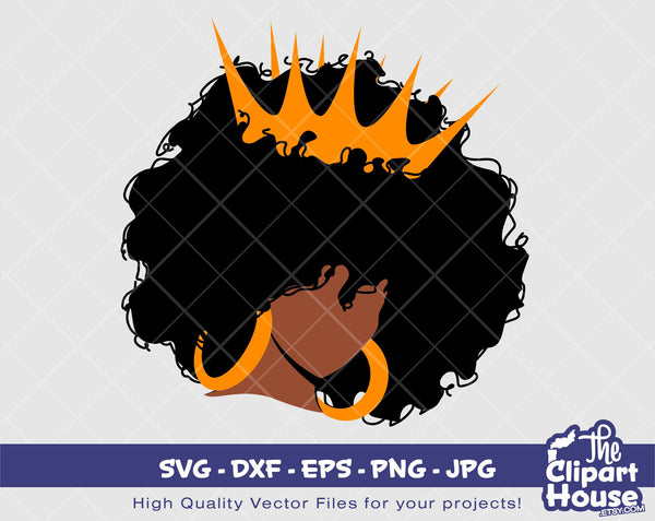 No Face Afro Woman | Digital SVG - DXF - EPS - png - Jpg | Instant Download | Cricut, african american svg, black woman svg,afro lady - The Clipart House