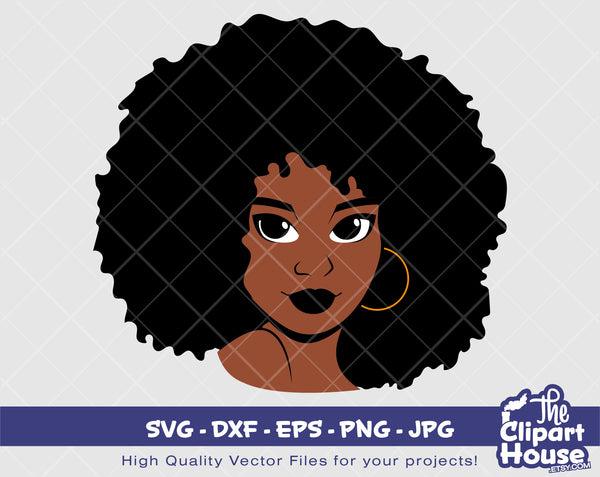 Black Woman | Digital SVG - DXF - EPS - png - Jpg | Instant Download | Cricut, svg, african american svg, black woman svg,afro lady - The Clipart House