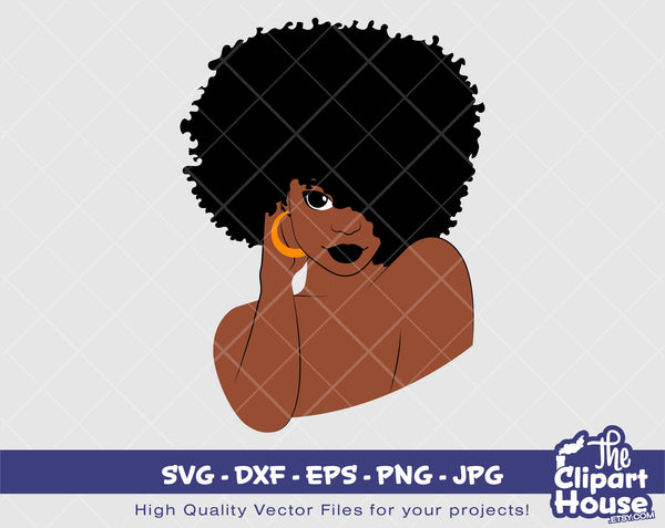 Black Woman 3 | Digital SVG - DXF - EPS - png - Jpg | Instant Download | Cricut, svg, african american svg, black woman svg,afro lady