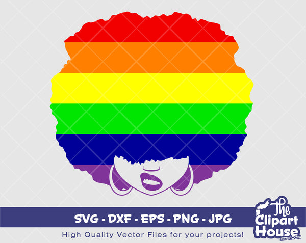 LGBTQIA+ Afro Smirk, pride svg, lesbian svg, lgbt svg, pride svg, love is love svg