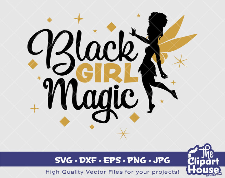 Black Girl Magic Fairy 2, Cricut, black woman svg, fairy, black angel svg, fairy svg cricut, african woman svg - The Clipart House