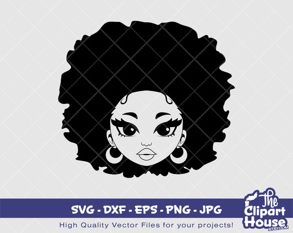 Peekaboo Woman Face Silhouette | Digital SVG - DXF - EPS - png - Jpg | Instant Download | african american svg, black woman svg, afro woman