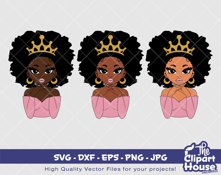 Peekaboo Queen | Digital SVG - DXF - EPS - png - Jpg | Instant Download | african american svg, black woman svg, afro woman - The Clipart House