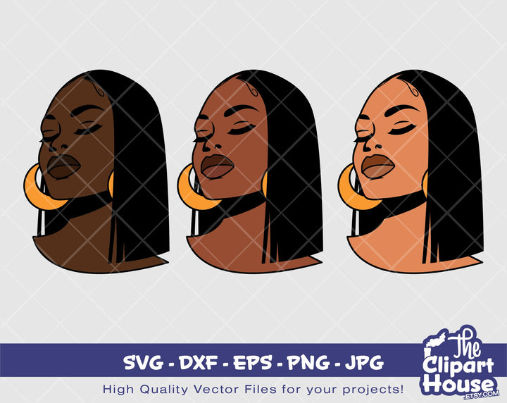 Straight Hair Love | Digital SVG - DXF - EPS - png - Jpg | Instant Download | black girl magic,african american svg, black woman - The Clipart House