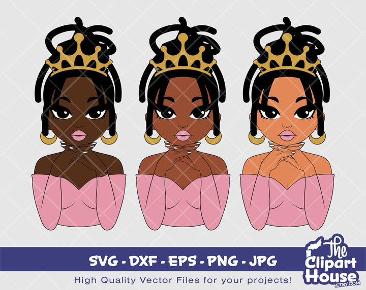 Peekaboo Queen 3 | Digital SVG - DXF - EPS - png - Jpg | Instant Download | african american svg, black woman svg, afro woman - The Clipart House