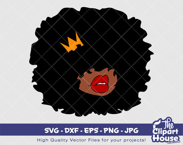 Big Afro Woman | Digital SVG - DXF - EPS - png - Jpg | Instant Download | Cricut svg, printable,african american svg,black woman - The Clipart House