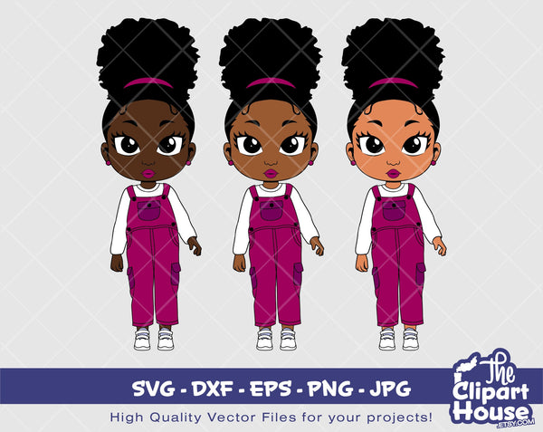 Peekaboo Girl Afro Puff Pose | Digital SVG - DXF - EPS - png - Jpg | Instant Download | african american svg, black kid svg, afro child svg