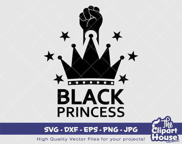 Black Princess Text | Digital SVG - DXF - EPS - png - Jpg | Instant Download | Cricut svg, printable, african american svg,black girl svg