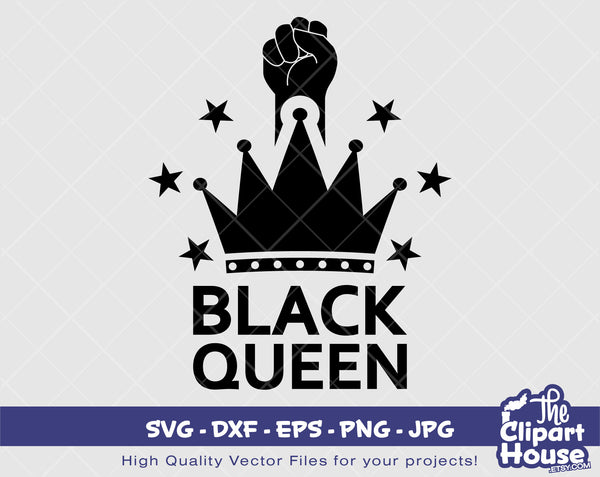 Black Queen Text | Digital SVG - DXF - EPS - png - Jpg | Instant Download | Cricut svg, printable, african american svg, black woman svg