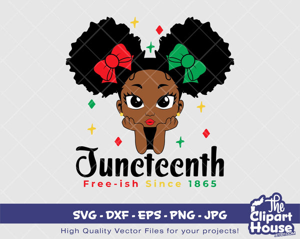 Juneteenth Girl | Digital SVG - DXF - EPS - png - Jpg | Instant Download | african american svg, juneteenth, black history, 1865