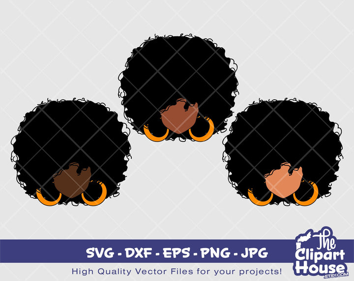 No Face Afro Woman 2 | Digital SVG - DXF - EPS - png - Jpg | Instant Download | Cricut, svg, african american svg, black woman svg,afro lady - The Clipart House