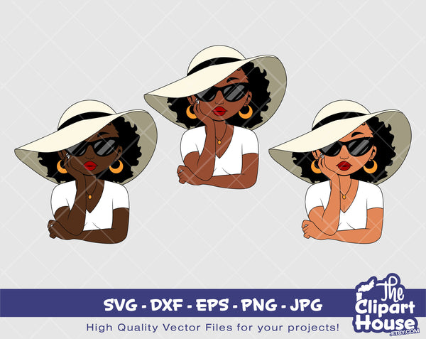 Peekaboo Summer Afro Woman | Digital SVG - DXF - EPS - png - Jpg | Instant Download | african american svg, black woman svg, afro woman