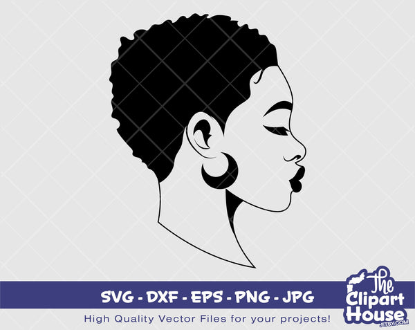 Mini Afro Woman Silhouette | Digital PNG - Ai - SVG - JPG | Instant Download | Cricut, svg, african american svg, black woman svg,afro lady