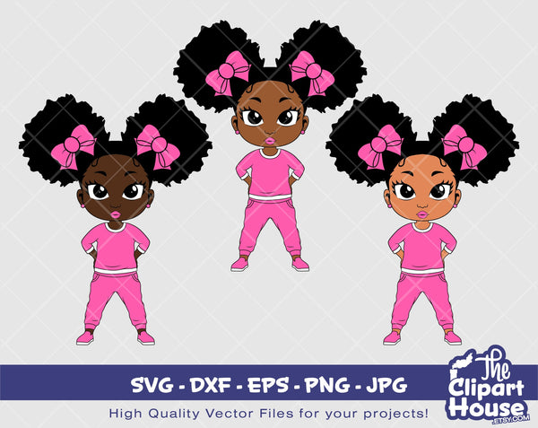 Peekaboo Girl Double Puff Pose 2 | Digital SVG - DXF - EPS - png - Jpg | Instant Download | african american svg, black kid svg, afro child