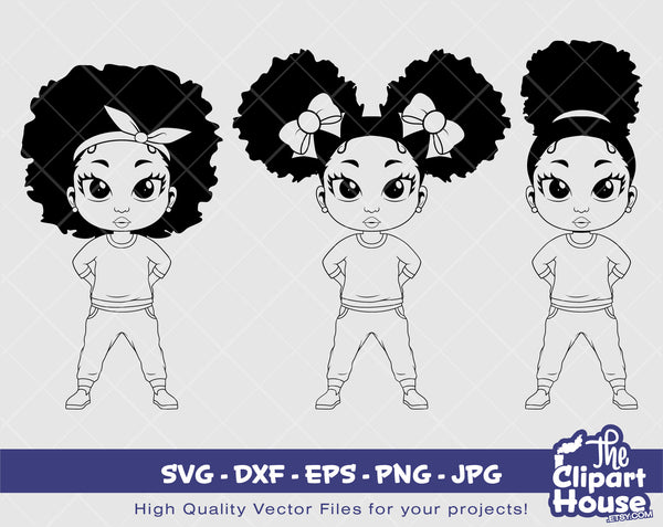 Peekaboo Girl Pose 2 Silhouette | Digital SVG - DXF - EPS - png - Jpg | Instant Download | african american svg, black kid svg, afro child