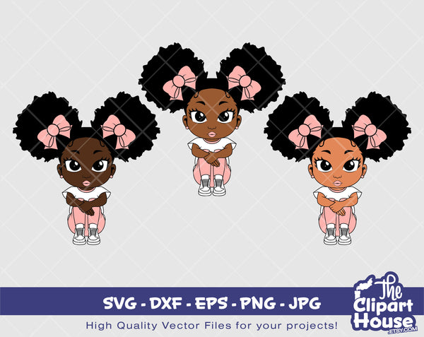 Peekaboo Double Puff Girl Sitting, african american svg, black kid svg, afro svg, peekaboo svg, afro girl svg, black girl magic svg