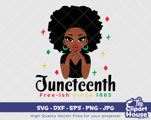 Juneteenth Woman | Digital SVG - DXF - EPS - png - Jpg | Instant Download | african american svg, juneteenth, black history, 1865