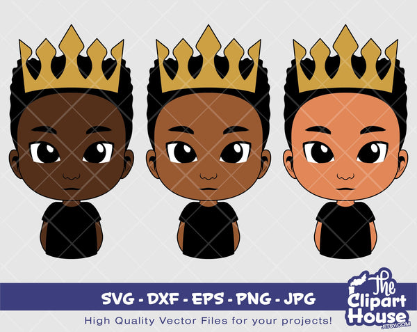 Boy High Top Prince | Digital SVG - DXF - EPS - png - Jpg | Instant Download | african american svg, black kid svg, afro child svg