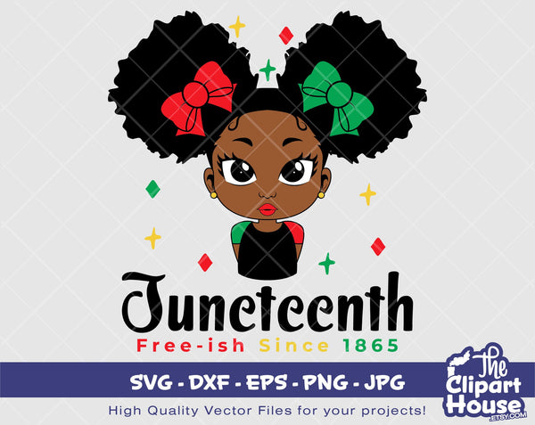 Juneteenth Girl 2 | Digital SVG - DXF - EPS - png - Jpg | Instant Download | african american svg, juneteenth, black history, 1865