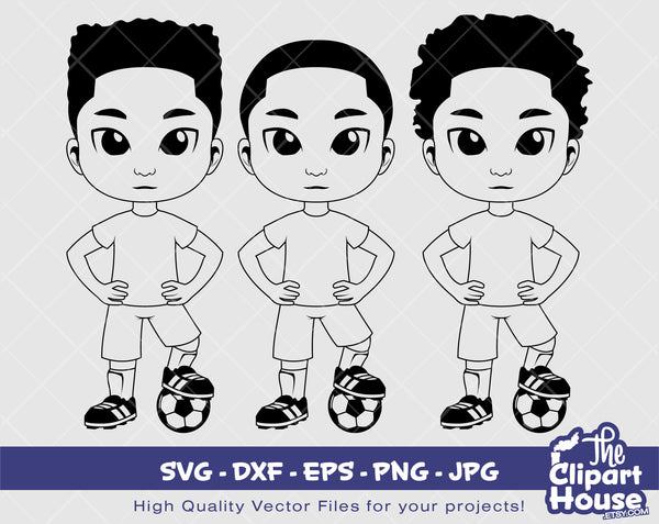 Peakaboo Soccer Boy Silhouette | Digital SVG - DXF - EPS - png - Jpg | Instant Download | african american svg, black kid svg, afro svg