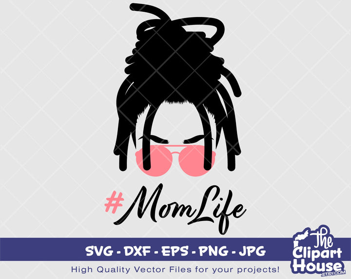 Mom Life 2 | Digital SVG - DXF - EPS - png - Jpg | Instant Download | Cricut svg, printable,african american svg, hair svg - The Clipart House