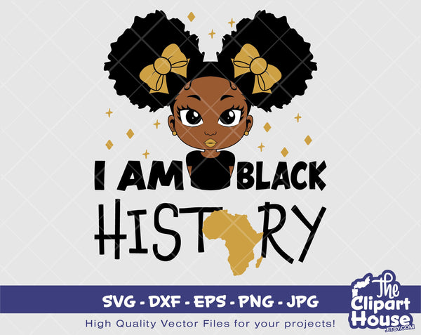 Girl Black History | Digital SVG - DXF - EPS - png - Jpg | Instant Download | african american svg, black woman svg, afro