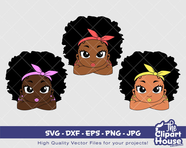 Girl Afro Lean | Digital SVG - DXF - EPS - png - Jpg | Instant Download | african american svg, black kid svg, afro child svg