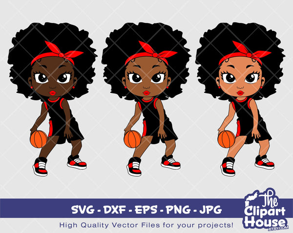 Peekaboo Basketball Girl 2 | Digital SVG - DXF - EPS - png - Jpg | Instant Download | african american svg, black kid svg, afro child svg