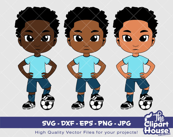 Peekaboo Soccer Boy 2 | Digital SVG - DXF - EPS - png - Jpg | Instant Download | african american svg, black kid svg, afro svg