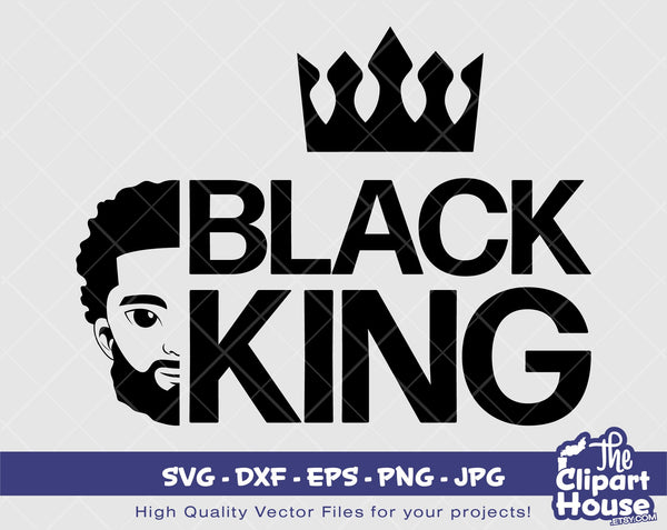 Black King Text Face 2 | Digital SVG - DXF - EPS - png - Jpg | Instant Download | Cricut, svg, printable, african american svg,black man svg