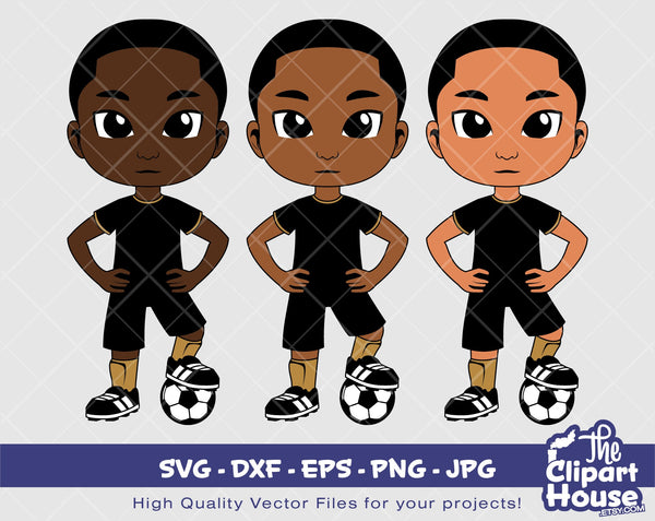 Peekaboo Soccer Boy 3 | Digital SVG - DXF - EPS - png - Jpg | Instant Download | african american svg, black kid svg, afro svg