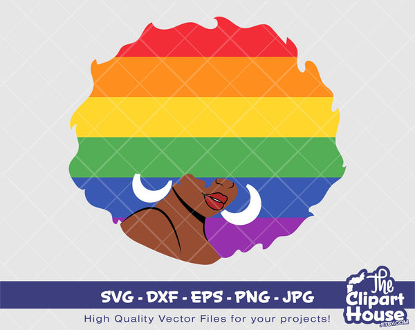 LGBT Afro Smirk | Digital SVG - DXF - eps - png - Jpg | Instant Download | pride svg, lesbian svg, lgbt svg, pride svg, love is love svg