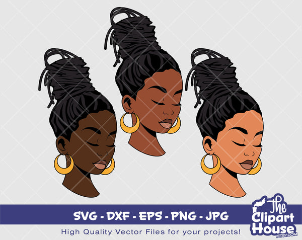 African American Dreadlocks , black woman svg, locs svg, hairstyle svg, dreadlocks woman svg, rasta woman svg - The Clipart House