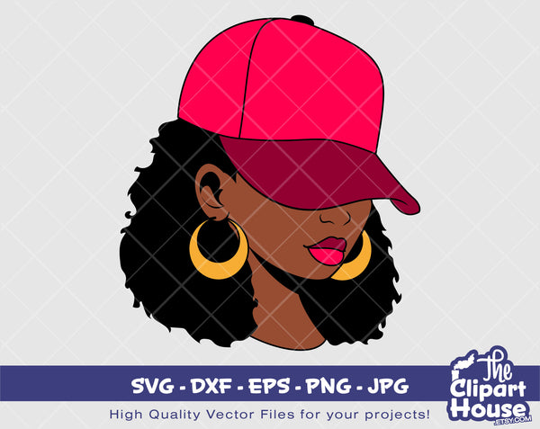 African American Hat Low Woman | Digital SVG - DXF - EPS - png - Jpg | Instant Download | smirk svg,african american svg,black woman