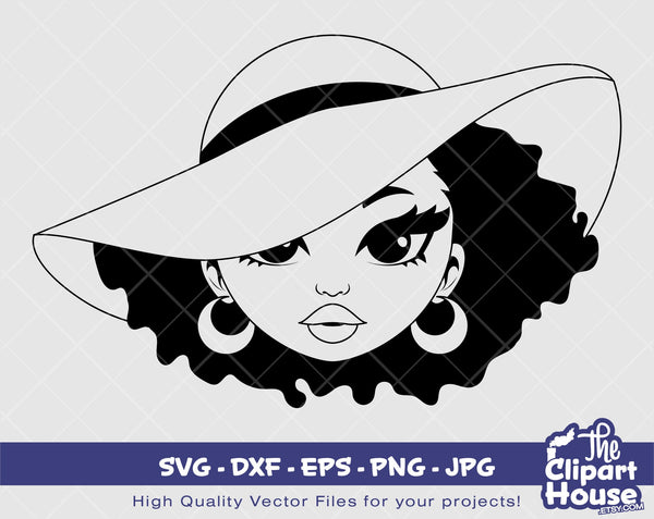 Elegant Woman Silhouette | Digital SVG - DXF - EPS - png - Jpg | Instant Download | african american svg, black woman svg, afro woman