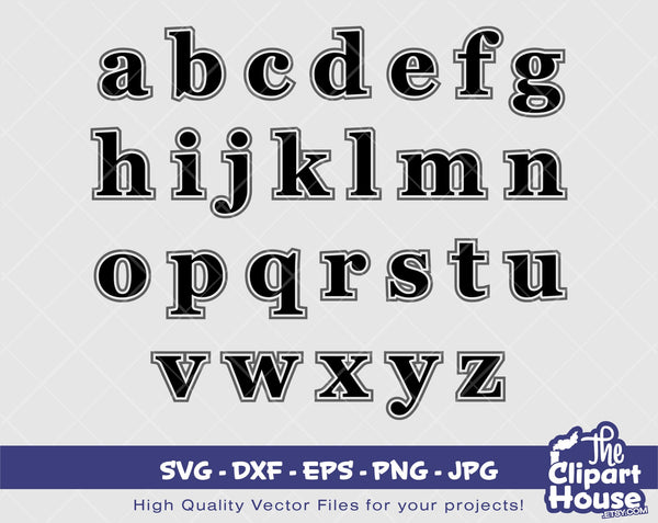 English Lower Case Alphabet | Digital SVG - DXF - EPS - png - Jpg | Instant Download | english alphabet, font , typeface,